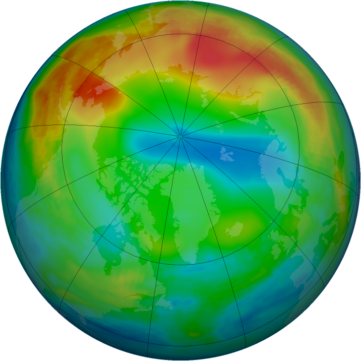 Arctic ozone map for 26 December 1986